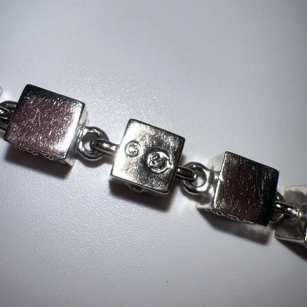 swarovski crystal‎ Women's Block MOM Braclet With Hearts Rhodium Plated